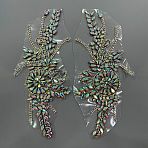 Flower Resin Rhinestone Decorative Corsages for Clothing Accessories, Clear AB, 262x120x5mm(PATC-WH0021-064E)