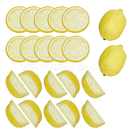 22Pcs 3 Styles Plastic Simulated Lemon, Imitation Fruit, for Showcase & Photography Props, Yellow, 51x8mm(DJEW-AR0001-15B)