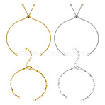 2 Sets 2 Styles 304 Stainless Steel Bar Link Chain Bracelet Making, Oval, Mixed Color, 6-1/2~10-1/8 inch(16.6~25.8cm), 1 set/style(AJEW-TA0001-77)