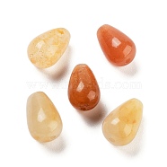 Natural Golden Silk Jade Beads, Dyed, Teardrop, 8.5x8.5mm, Hole: 1.2mm(G-U007-02B)