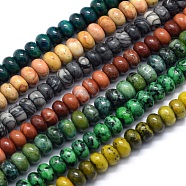 Natural & Synthetic Gemstone Beads Strands, Rondelle, 8x5~6mm, Hole: 1mm, about 64~74pcs/strand, 15.15 inch(38.5cm)(G-E507-M-8mm)