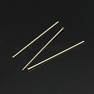 Yellow Gold Filled Flat Head Pins, 1/20 14K Gold Filled, Cadmium Free & Nickel Free & Lead Free, 19x0.5mm, 24 Gauge, Head: 1mm(KK-G161-19x0.5mm-1)
