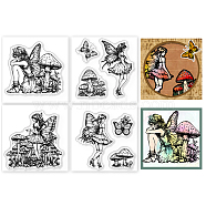 4Pcs 4 Styles PVC Stamp, for DIY Scrapbooking, Fairy, 55x55mm, 1pc/style(DIY-WH0487-0107)