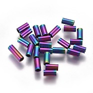 Ion Plating(IP) 304 Stainless Steel Tube Beads, Rainbow Color, 6x3mm, Hole: 2mm(STAS-F224-01M-B)