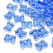 Transparent Acrylic Pendants, Bowknot, Blue, 13.5x18x5.5mm, Hole: 2.5mm, about 625pcs/500g(TACR-T024-02BA-940)