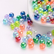 Eco-Friendly Transparent Acrylic Beads, Round, AB Color, Mixed Color, 3mm, Hole: 1.5mm, about 40000pcs/500g(PL730M)