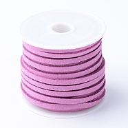 Faux Suede Cord, Faux Suede Lace, Medium Orchid, 3x1.5mm, about 5.46 yards(5m)/roll, 25rolls/bag(LW-R003-1070)