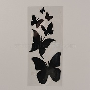 PET Waterproof Self-adhesive Stickers, for Car, Motorcycle Decoration, Black, Butterfly Farm, 173x78x0.1mm, Butterfly: 12~66x9~59mm(DIY-WH0043-87A-04)