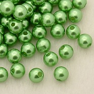 Imitation Pearl Acrylic Beads, Dyed, Round, Pale Green, 12x11.5mm, Hole: 2.7mm, about 480~530pcs/pound(PL612-3)