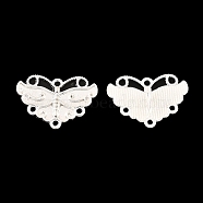 Zinc Alloy Cabochon Settings For Enamel, Butterfly Chandelier Components Links, Silver, 17x25x2mm, Hole: 1.5mm(PALLOY-Q446-01S)