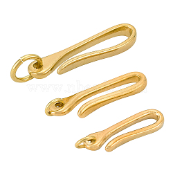 Elite 3 Pcs 3 Style Brass Keychain Clasp Findings, with Ring, Golden, 85mm, 1pc/style(KK-PH0002-66)