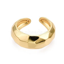 Brass Open Cuff Rings for Women, Real 18K Gold Plated, Inner Diameter: 17mm(X-RJEW-D016-08G)