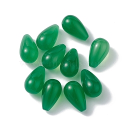 Natural Green Onyx Agate Beads, No Hole/Undrilled, Dyed & Heated, Teardrop, Green, 15.5x9mm(G-F741-02A-02)