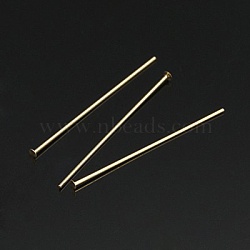 Non-Tarnish Yellow Gold Filled Flat Head Pins, 1/20 14K Gold Filled, Cadmium Free & Nickel Free & Lead Free, 19x0.5mm, 24 Gauge, Head: 1mm(KK-G161-19x0.5mm-1)