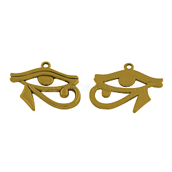 Tibetan Style Alloy Pendants, Egyptian Eye of Horus, Cadmium Free & Nickel Free & Lead Free, Antique Golden, 27x32x2mm, Hole: 2mm, about 268pcs/1000g(TIBEP-16487-AG-NR)