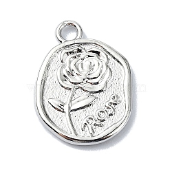 Alloy Pendants, Flower, Platinum, 19x14x2mm, Hole: 2mm(PALLOY-S188-01P)