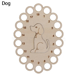 Wooden Embroidery Thread Plate, Cross Stitch Threading Board Tools, Oval, Dog, 15x10.6cm(PW-WG93817-06)