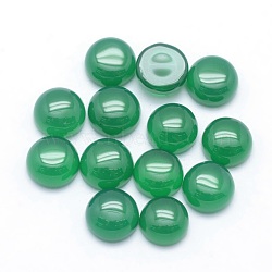 Natural Dyed & Heated Green Onyx Agate Cabochons, Grade A, Half Round, 10x4~5mm(X-G-P393-R05-10MM)