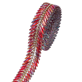 Glass Chains, Horse Eye, Red, 25mm