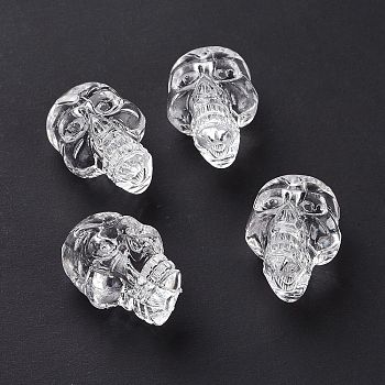 Transparent Acrylic Beads, Skull, Clear, 23x17x15mm, Hole: 3.8mm