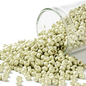 TOHO Round Seed Beads, Japanese Seed Beads, (PF559F) PermaFinish Yellow Gold Metallic Matte, 8/0, 3mm, Hole: 1mm, about 10000pcs/pound