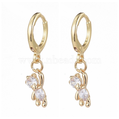 Clear Bear Brass Earrings