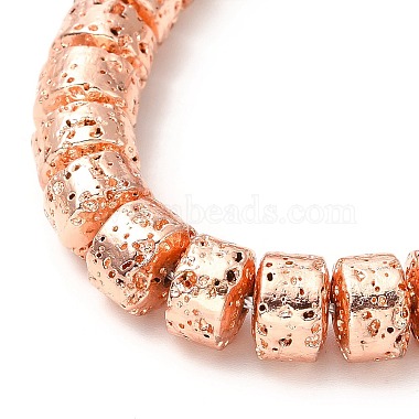 Electroplated Natural Lava Rock Beads Strands(G-G984-12RG)-3