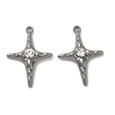 Gunmetal Star Alloy+Rhinestone Pendants