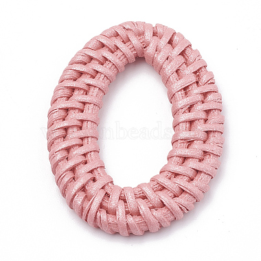 Handmade Spray Painted Reed Cane/Rattan Woven Linking Rings(WOVE-N007-04D)-3