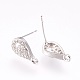 Brass Micro Pave Cubic Zirconia Stud Earring Findings(KK-F753-04P-RS)-2
