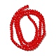 1 Strand Opaque Solid Red Color Faceted Crystal Glass Rondelle Beads Strands(X-EGLA-F049A-02)-2