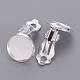 Flat Round Brass Clip-on Earring Settings(X-KK-I007-S-NF)-2