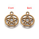 Tibetan Style Alloy Flat Round with Star Charms(TIBEP-5248-AB-FF)-2
