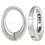 2Pcs 925 Sterling Silver Spring Gate Rings, Oval, Antique Silver, 12.5x9.5x3mm, Inner Diameter: 8x6mm(STER-BBC0006-74A)