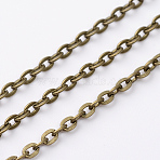 Iron Cable Chains, Unwelded, with Spool, Flat Oval, Cadmium Free & Nickel Free & Lead Free, Antique Bronze Color, 3x2.2x0.6mm, about 32.8 Feet(10m)/roll(X-CH-0.6PYSZ-AB)