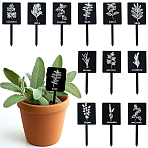 24Pcs Acrylic Plant Label, Rectangle, Black, 99x41.5x3mm(DIY-SP0006-50)