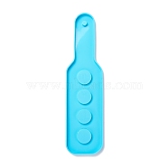 Vase Shape Shot Glass Tray Silicone Mold, Wine Glass Holder Tray Resin Casting Molds, for UV Resin & Epoxy Resin Craft Making, Deep Sky Blue, 370x95x11mm, Hole: 12mm, Flat Round Tray: 38mm(DIY-I089-03)