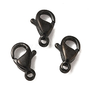 Ion Plating(IP) 304 Stainless Steel Lobster Claw Clasps, Parrot Trigger Clasps, Black, 15x9x4mm, Hole: 2mm(STAS-AB15-B)