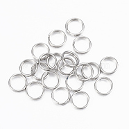 Tarnish Resistant 304 Stainless Steel Split Rings, Double Loops Jump Rings, Stainless Steel Color, 7x1.5mm, about 6mm inner diameter, Single Wire: 0.75mm(STAS-H413-05P-B)