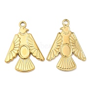 304 Stainless Steel Pendant Cabochon Settings, Bird, Real 18K Gold Plated, Tray: 6x4mm, 28.5x21x2mm, Hole: 2mm(X-STAS-Z041-14G)