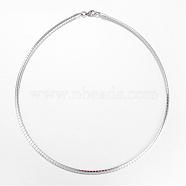 304 Stainless Steel Necklaces, with Lobster Clasps, Stainless Steel Color, 141mm(5-1/2 inch)(NJEW-D274-02P)