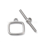 304 Stainless Steel Toggle Clasps, Rectangle, Stainless Steel Color, 16x15x2mm, Hole: 1.8mm(STAS-A092-07P)