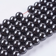 Magnetic Synthetic Hematite Beads Strands, Grade A, Round, Black, 8mm, Hole: 1mm, 15.5 inch(G-Q893-8mm)