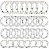32Pcs 4 Styles Zinc Alloy Spring Gate Rings, O Rings, Platinum, 20~33x3.5~54mm, Inner Diameter: 13~26mm, 8pcs/style(FIND-SC0005-23)