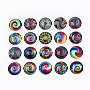 Glass Cabochons, Half Round with Vortex Pattern, Vortex Pattern, 25x7.5mm, 20pcs/set(GGLA-S036-12)