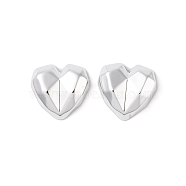 CCB Plastic Cabochons, Faceted, Heart, Platinum, 18.5x19x6mm(KY-C020-01P)