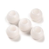 Natural White Jade European Beads, Large Hole Beads, Round, 12x9~9.5mm, Hole: 5.5~6mm(G-R488-01H)