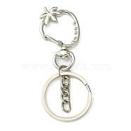 Alloy Keychain, with Iron Keychain Clasp Findings, Strawberry, 6.8cm(KEYC-JKC00515-02)