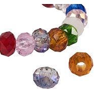 Mixed Color Faceted Rondelle Glass Beads Diameter 8mm Large Hole Beads for Jewelry Making, about 100pcs/box(GLAA-PH0002-02M)