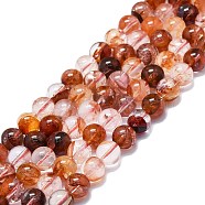 Natural Red Hematoid Quartz/Ferruginous Quartz Beads Strands, Grade A, Round, 8~9mm, Hole: 0.8mm, about 48~52pcs/strand, 15.35''~16.54''(39~42cm)(G-K245-A01-04)